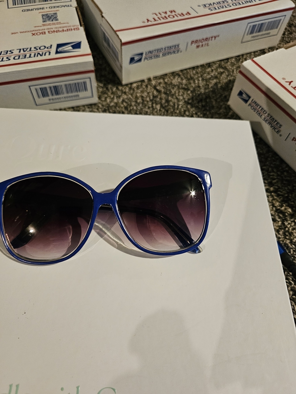 Foster Grant Blue Frame Sunglasses with Gradient Lenses